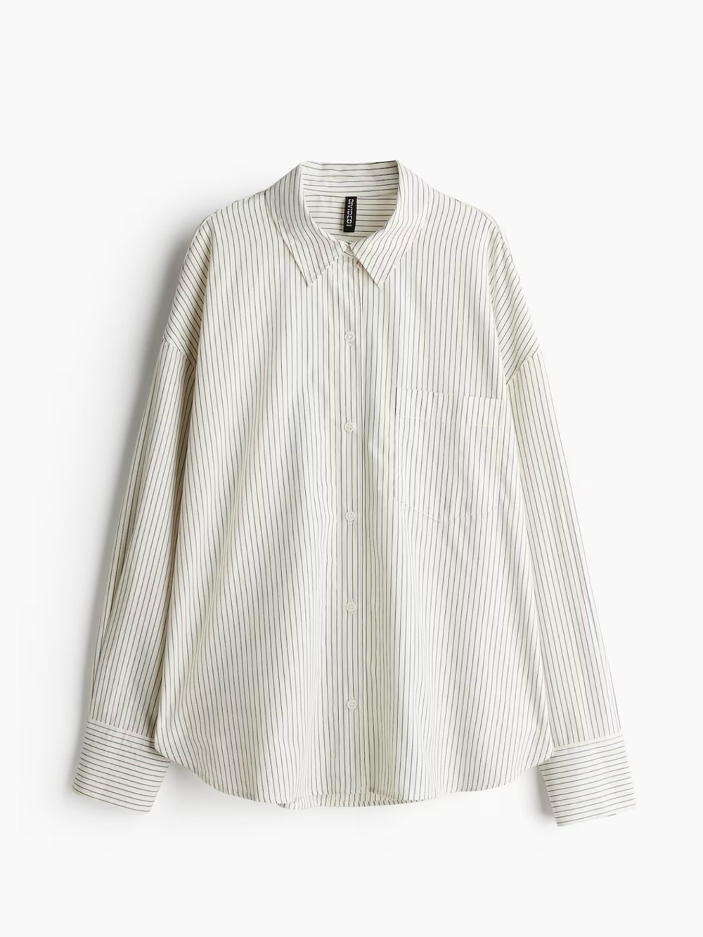 H&M Oversized Stripe Cotton Button Down Shirt